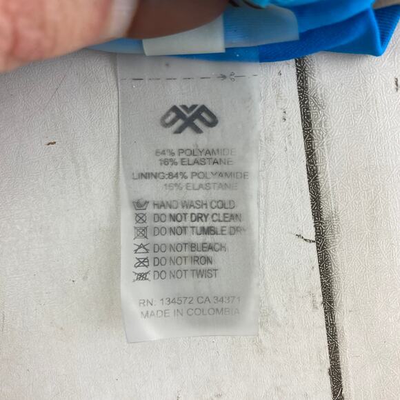 PilyQ Sea Blue Tropics Stitched Ellie Halter Bikini Top Size Medium - Picture 6 of 13